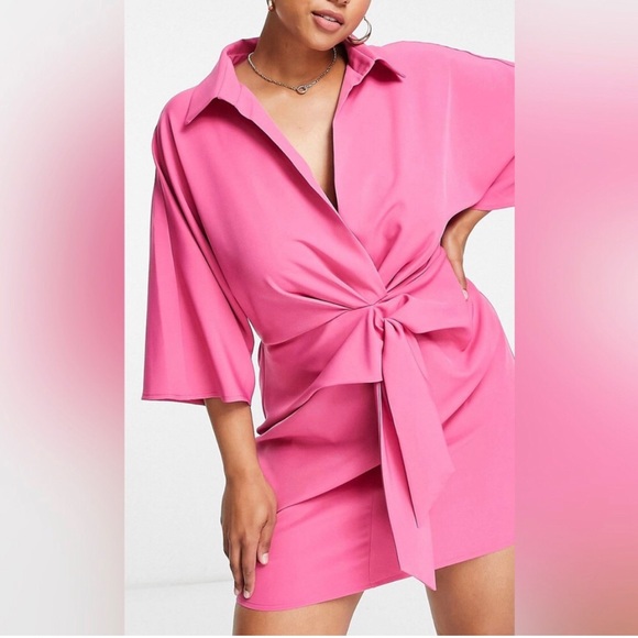 ASOS collared knot mini dress size 14 - Picture 2 of 5